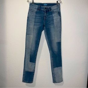 J. McLaughlin denim color block skinny jeans